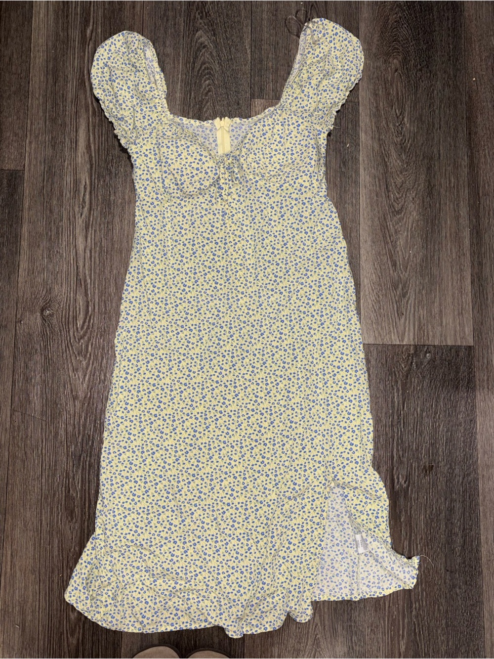 Yellow Floral Midi Dress